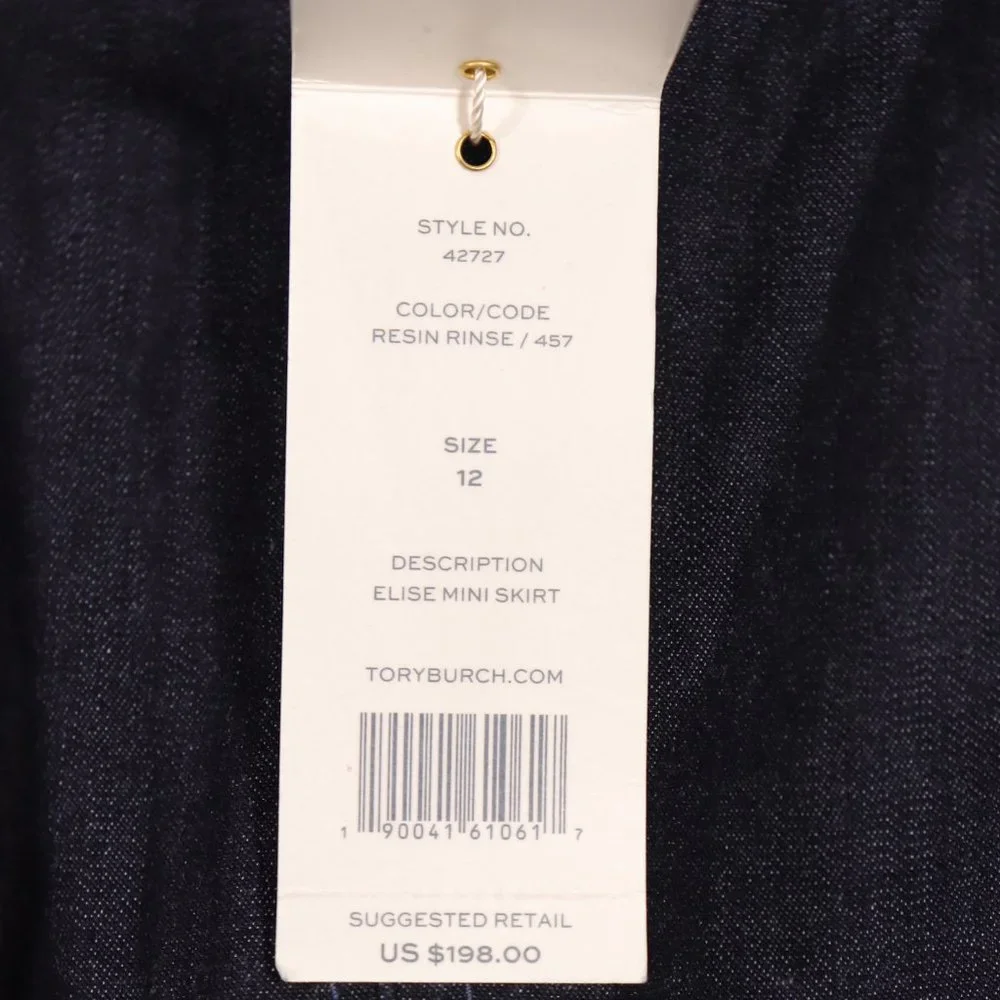 NWT Tory Burch Elise Mini Skirt in Resin Rinse Size 10